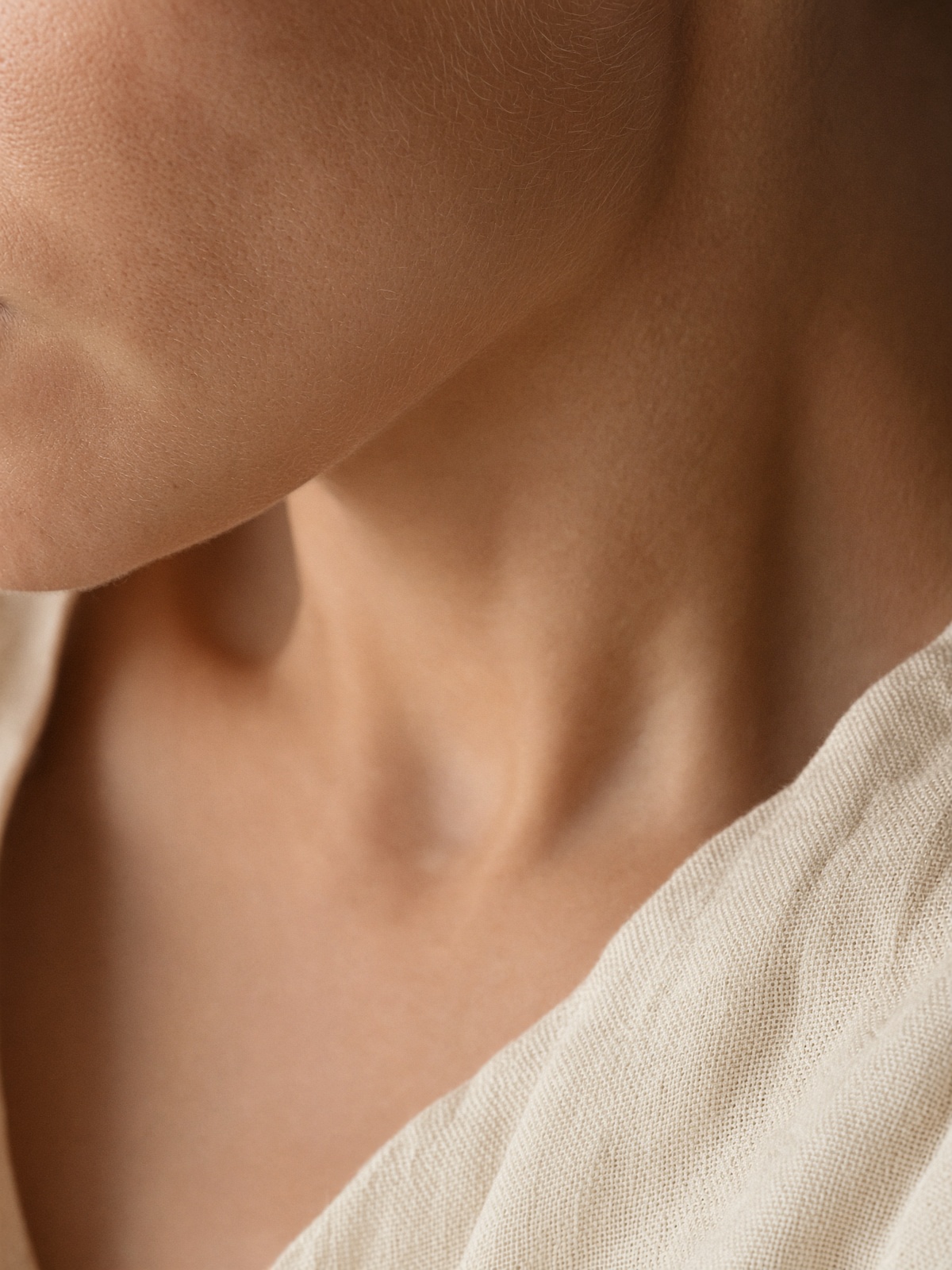 Skin in warm window light
